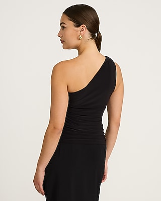 One Shoulder Knot Ruched Tank