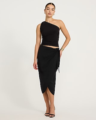 One Shoulder Knot Ruched Tank