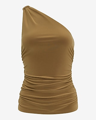 One Shoulder Knot Ruched Tank