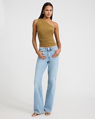 One Shoulder Knot Ruched Tank