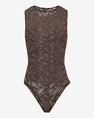 Lace Crew Neck Sleeveless Bodysuit