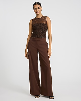 Lace Crew Neck Sleeveless Bodysuit