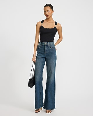 Stretch Cotton Ribbed Novelty Hardware Strap Tank