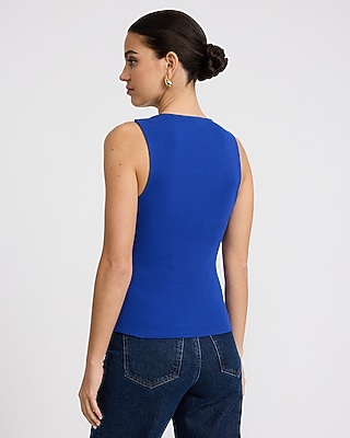 Stretch Cotton Ribbed Novelty Hardware Strap Tank
