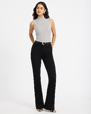 Ribbed Striped Mock Neck Tank