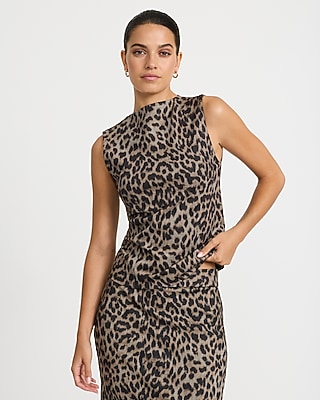 Leopard Crew Neck Top Signature Ponte