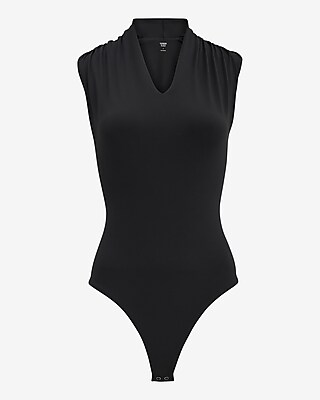 Body Contour High Compression V-Neck Ruched Bodysuit - thumbnail 8