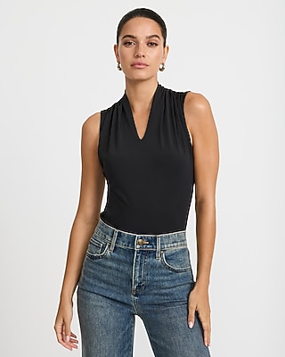 Body Contour High Compression V-Neck Ruched Bodysuit - thumbnail 5