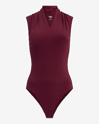 Body Contour High Compression V-Neck Ruched Bodysuit