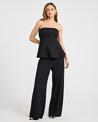 Signature Ponte Strapless Peplum Tube Top