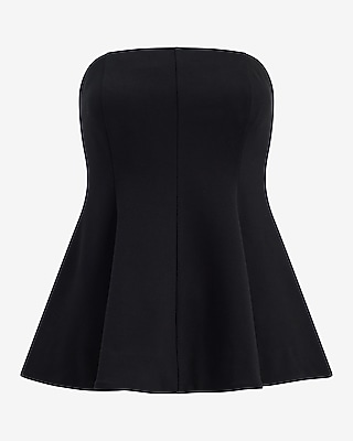 Signature Ponte Strapless Peplum Tube Top