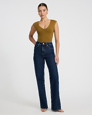 Body Contour Light Compression Stretch Cotton V-Neck Cap Sleeve Bodysuit
