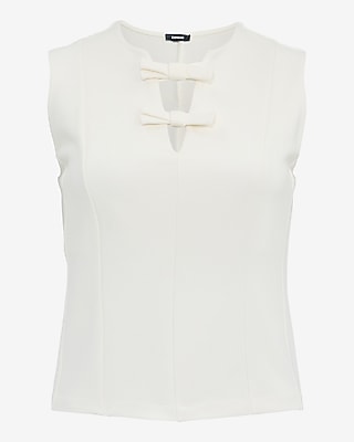 Signature Ponte Notch Neck Bow Front Tank