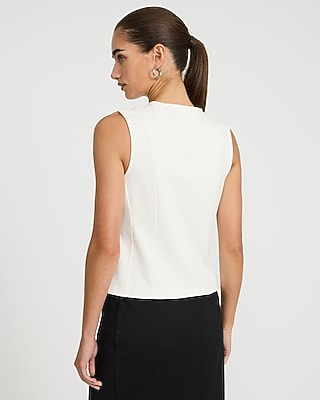 Signature Ponte Notch Neck Bow Front Tank