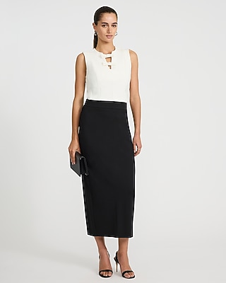 Signature Ponte Notch Neck Bow Front Tank