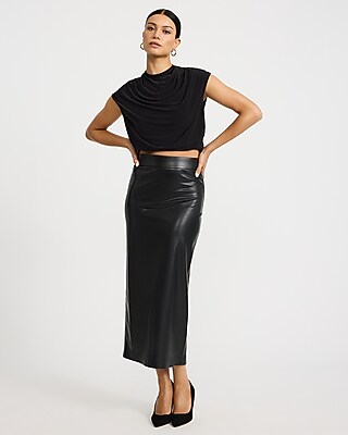 Matte Jersey Mock Neck Draped Banded Bottom Top - thumbnail 7