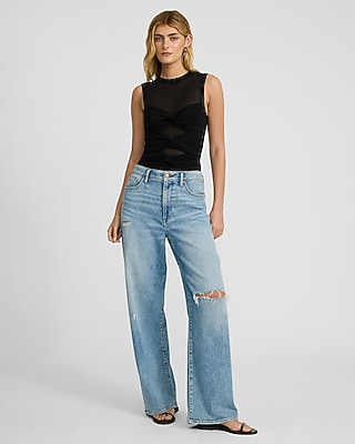 Fitted Mesh Crew Neck Twist Front Bodysuit