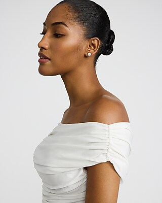 Asymmetrical Off The Shoulder Ruched Bodysuit