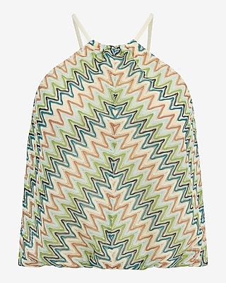 Chevron Crochet Halter Neck Bubble Cami