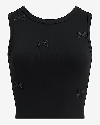 High Neck Bow Cropped Tank