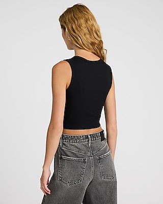 High Neck Bow Cropped Tank