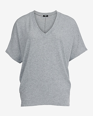 Relaxed Crepe V-Neck Short Sleeve Sweater