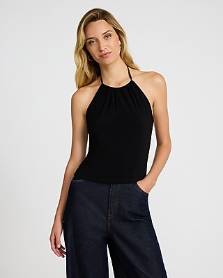 Jersey Tie Halter Open Back Tank - image 5