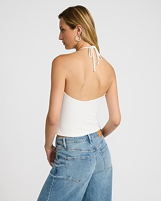 Jersey Tie Halter Open Back Tank - image 2
