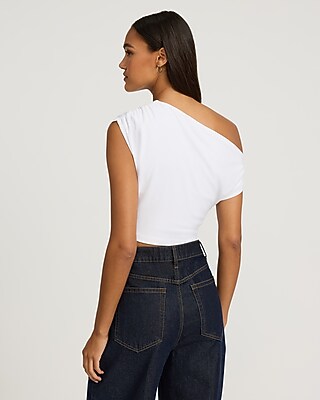 Jersey One Shoulder Ruched Tank - image 2