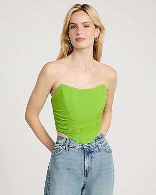 Ribbed Strapless Sweater Tube Top | Express