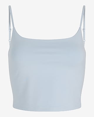 Body Contour Stretch Cotton Scoop Neck Cropped Cami