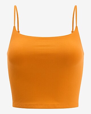 Body Contour Stretch Cotton Scoop Neck Cropped Cami