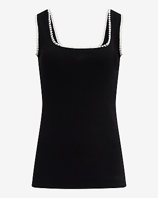 Square Neck Eyelet Trimmed Tank - image 5