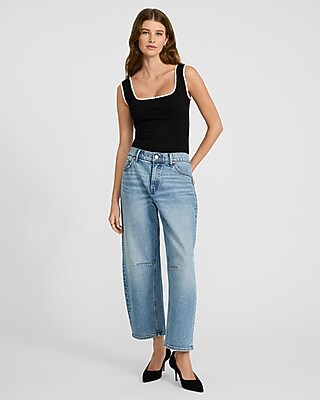 Square Neck Eyelet Trimmed Tank - image 4