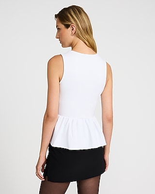 Ponte Crew Neck Peplum Tank - image 2