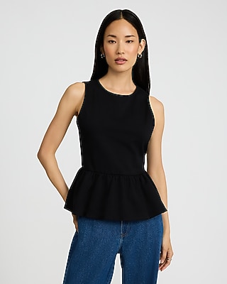 Ponte Crew Neck Peplum Tank - image 5