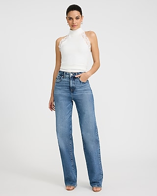 Halter Mock Neck Lace Trim Top
