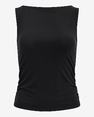 Boat Neck Novelty Hardware Back Cutout Tank