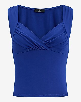 V-Neck Ruched Crossover Front Tank