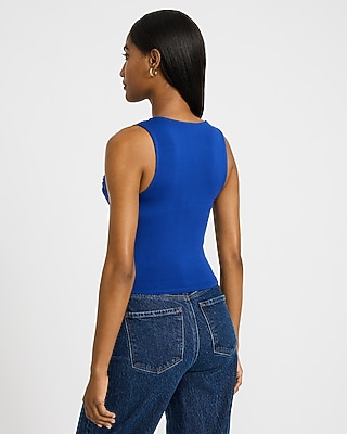 V-Neck Ruched Crossover Front Tank