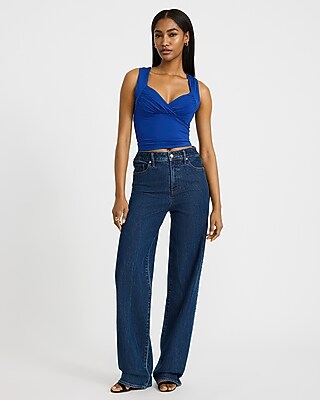 V-Neck Ruched Crossover Front Tank