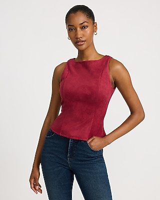 Crochet Crew Neck Tank | Express