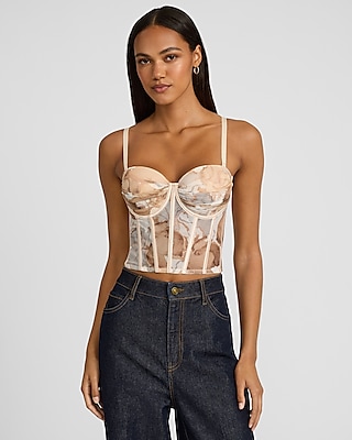 Crepe Lace Up Sweetheart Bustier Corset Cami | Express
