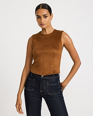 Metallic V-neck Balloon Sleeve Faux Wrap Top | Express