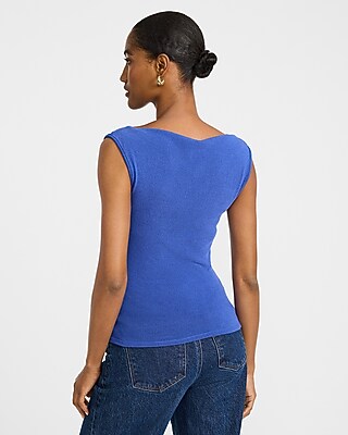 Crepe Convertible Neckline Sweater Tank