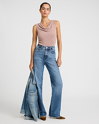 Crepe Draped Cowl Neck Tank