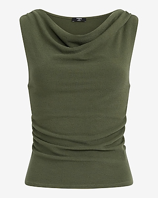 Crepe Draped Cowl Neck Sweater Tank - image 4