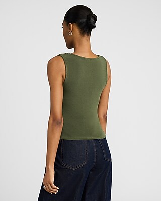 Crepe Draped Cowl Neck Sweater Tank - image 2