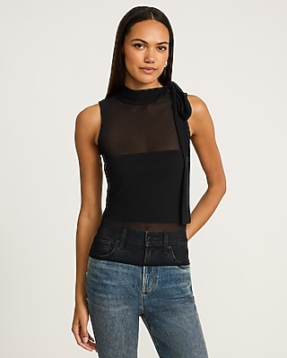 Mesh Tie Neck Tank