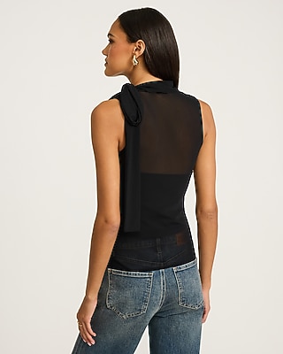 Mesh Tie Neck Tank